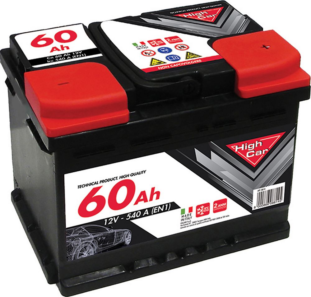 Batteria Auto da 60AH 540A 12V polo positivo destro cassetta L2.