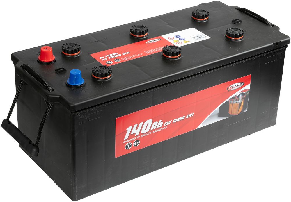 Batteria Autocarro 140Ah 12V 900A specifica per autocarro polo positivo sinistro