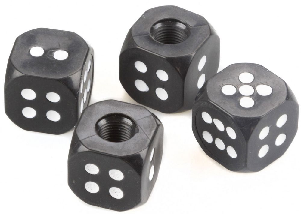 Set 4 tappi copri valvola dadi nero universali per auto e moto
