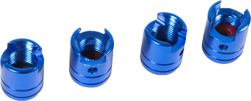 Set 4 tappi copri valvola ring con anello blu universali