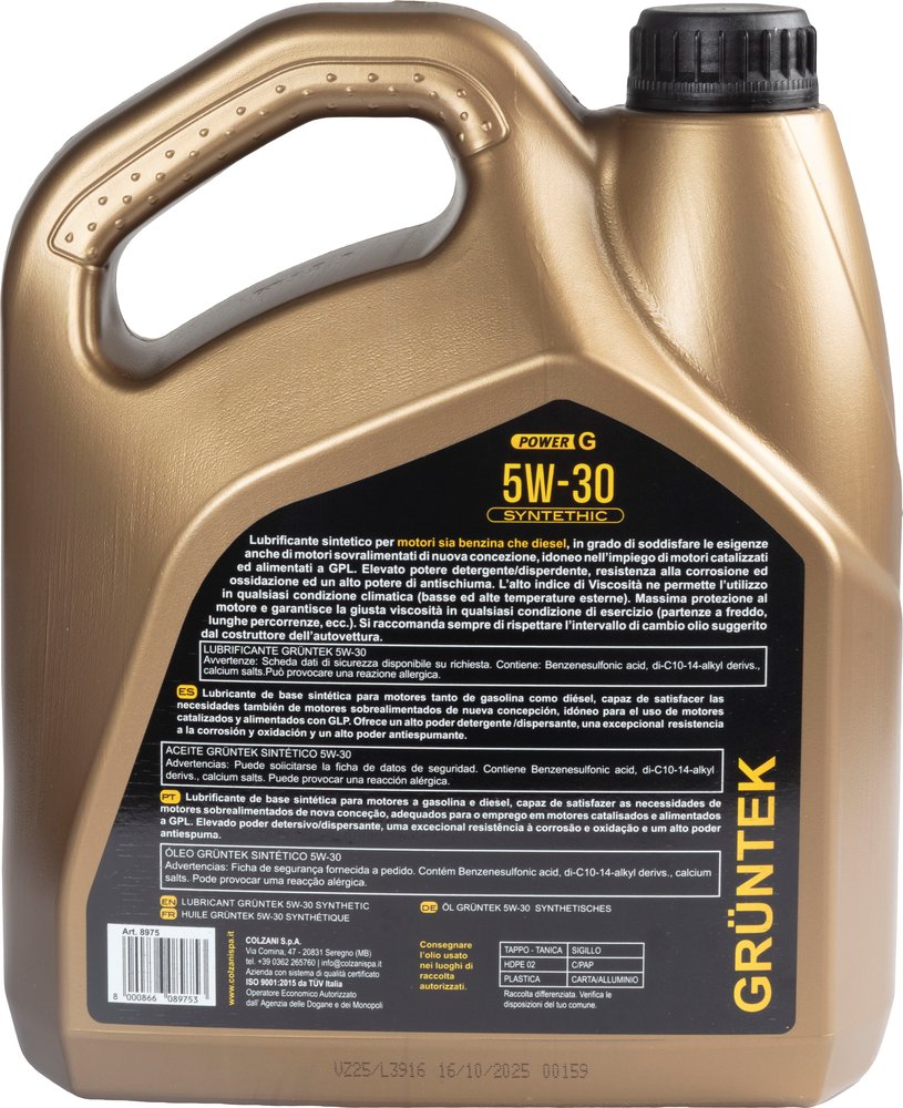Olio Power-G sintetico 4L 5W30 per motorediesel e benzina - Image 3