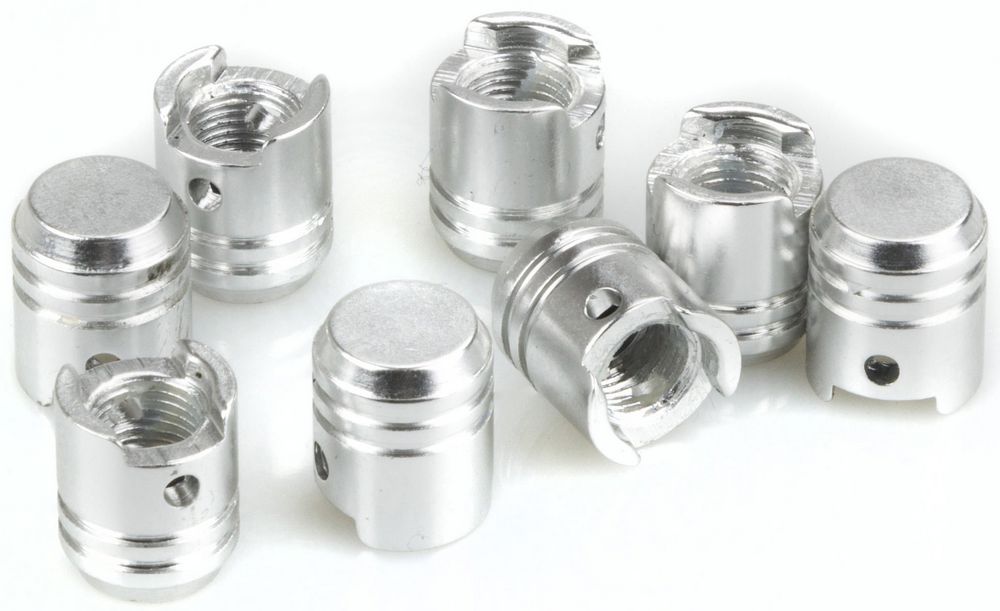 Set 4 tappi copri valvola ring con anello silver universali