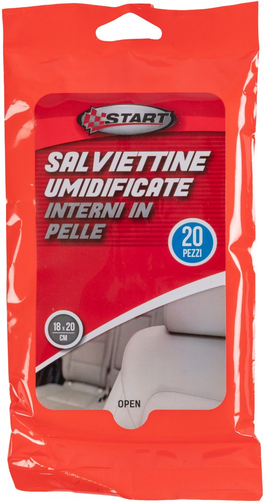Salviette Umidificante per superfici in pelle 20 pezzi 18cm x 20cm