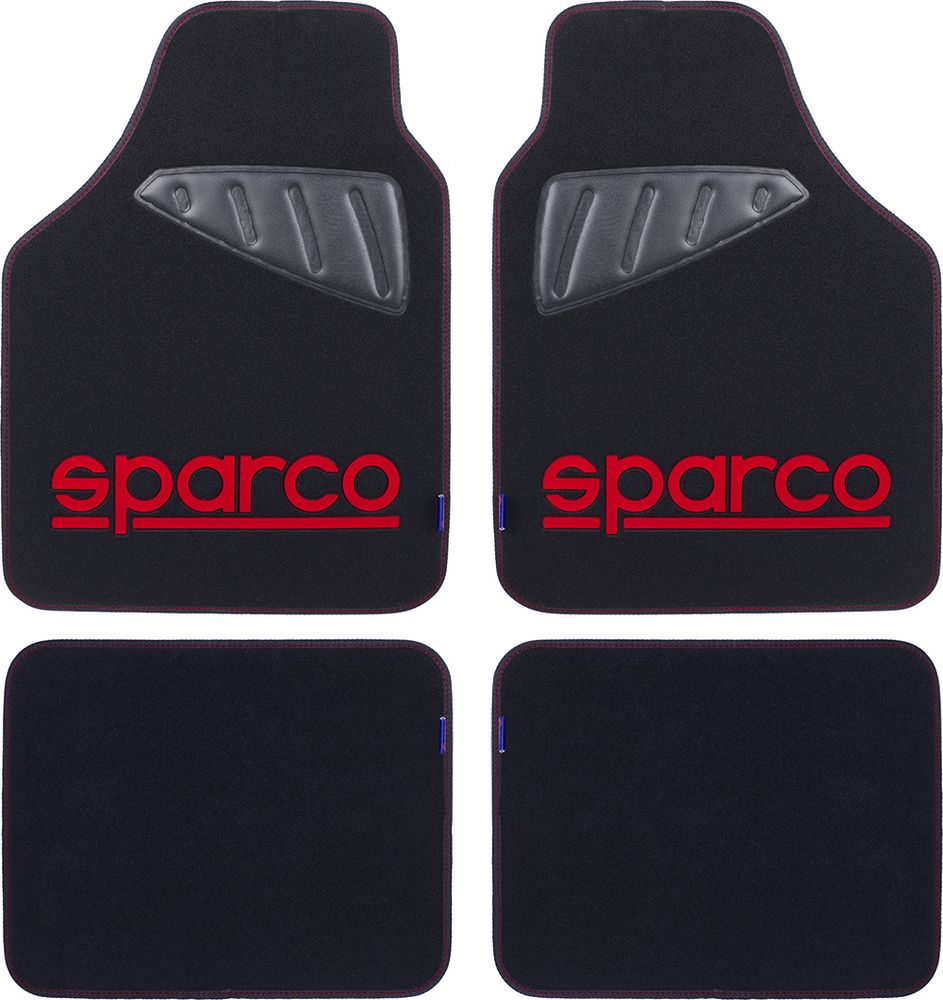 Set SPC19 completo tappetini universali auto moquette nero/rosso poliestere