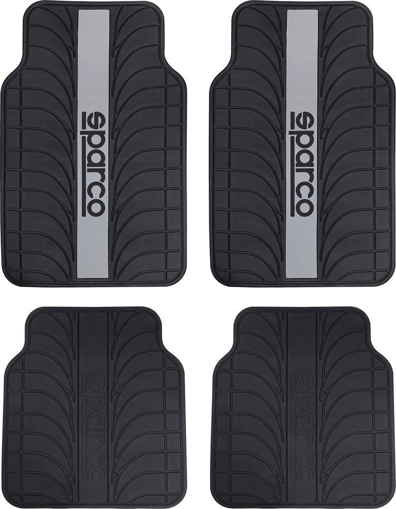 Set SPC1913 completo tappetini auto in pvc universale nero/grigio