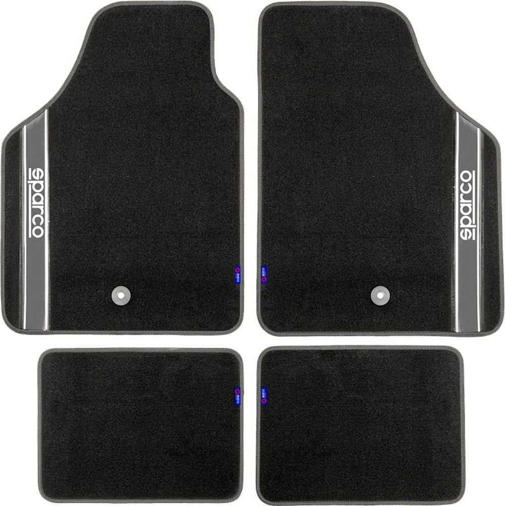 Set completo 03763 tappetini auto moquette universali quattro pezzi argento