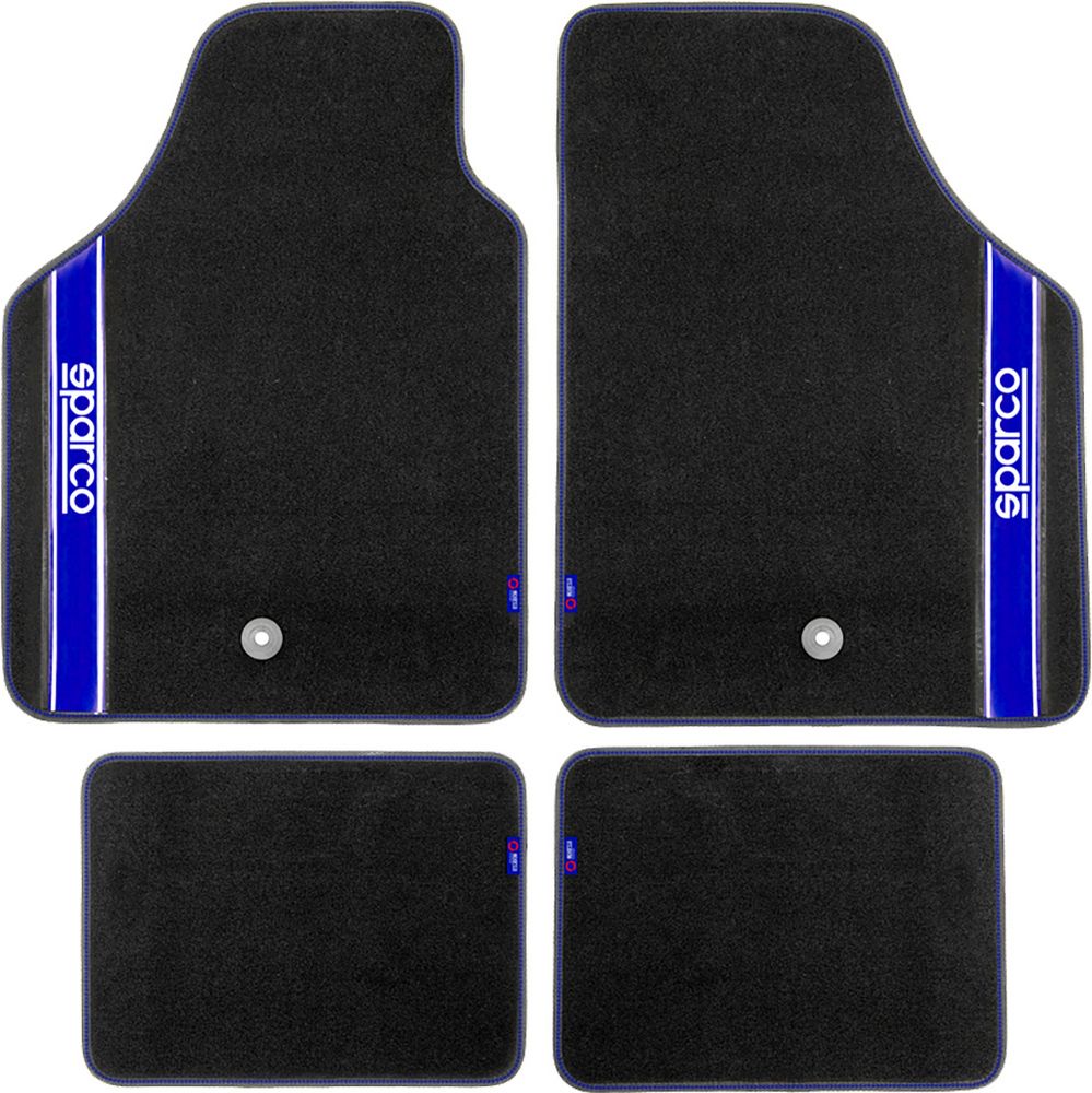 Set completo 03763 tappetini universali moquette auto blu quattro pezzi