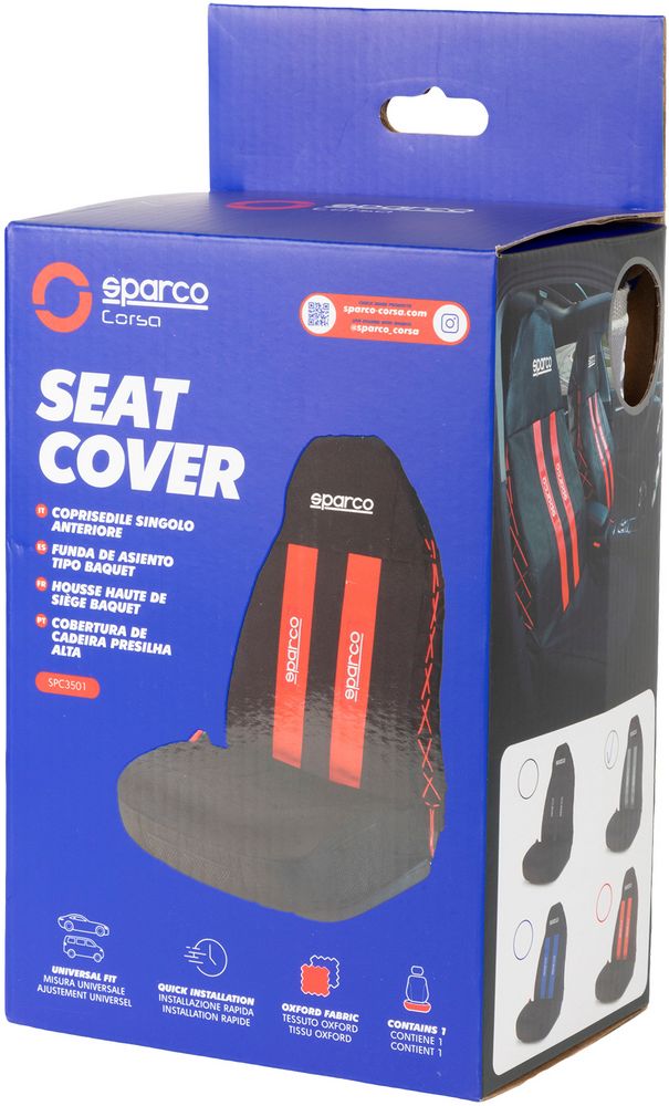 3D coprisedile universale per auto nero e rosso con intreccio laterale - Image 5