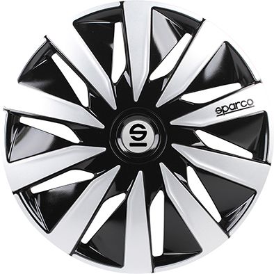 Borchie Set 4 copricerchi 16" pollici copriruota auto Lazio SPC1691BKSV nero argento