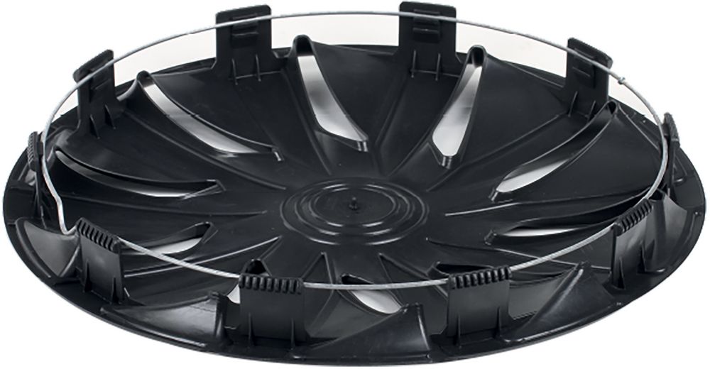 Borchie Set 4 copricerchi 16" pollici copriruota auto Lazio SPC1691BKSV nero argento - Image 3