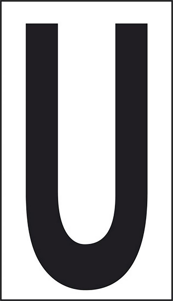 Adesivo lettera U abitazioni uffici luoghi pubblici 10CMx5,6CM