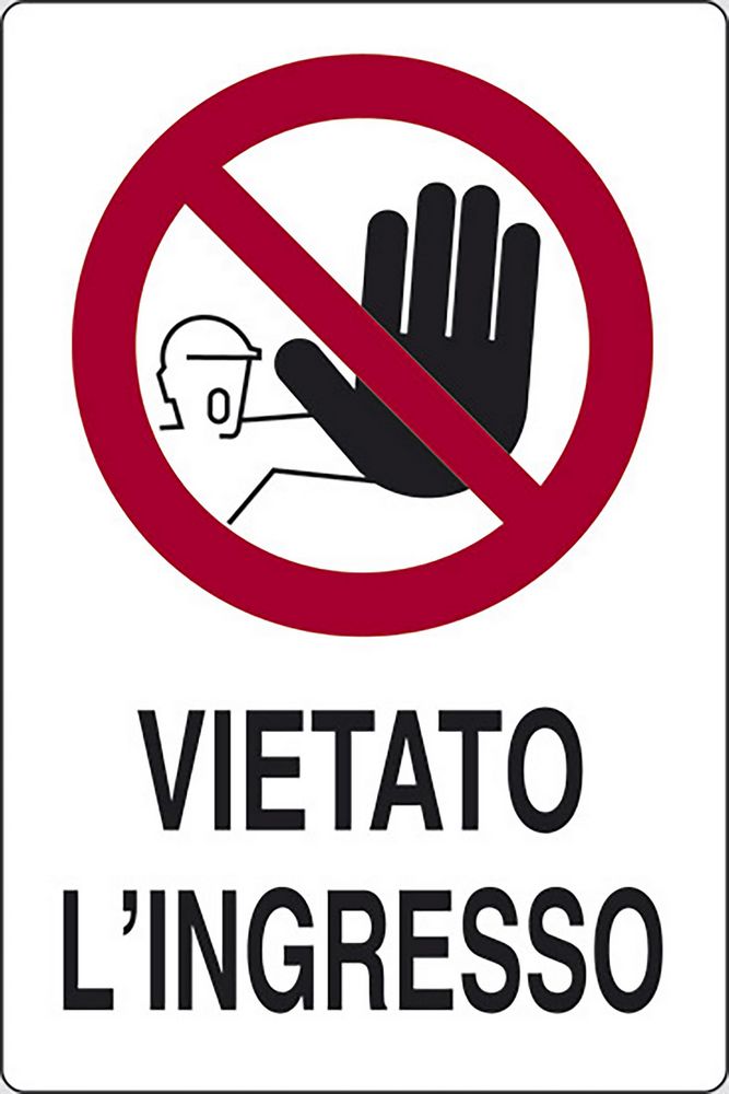 Cartello Vietato l'Ingresso cucine ristoranti 30CMx20CM