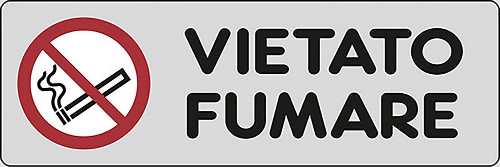 Adesivo Vietato Fumare No Smoke ambienti pubblici 15CMx5CM