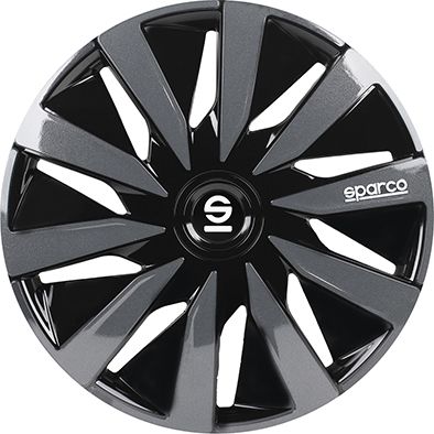 Borchie Set 4 copricerchi 14" pollici copriruota auto Lazio SPC1491BKGR nero grigio