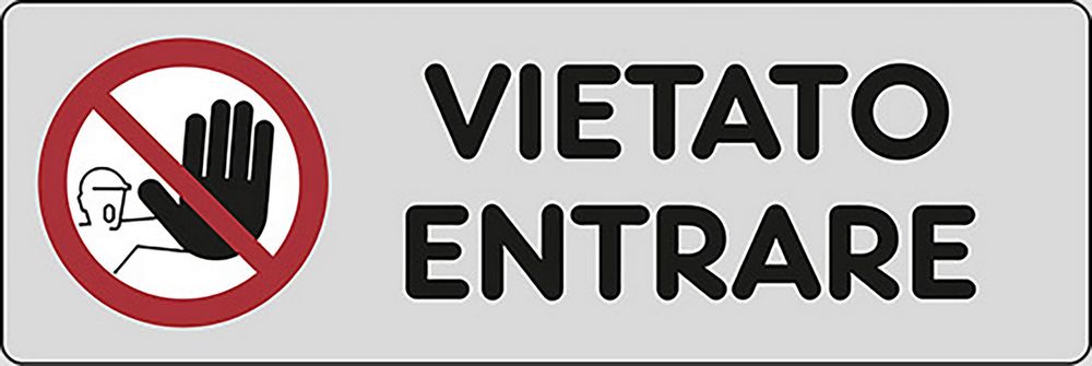 Adesivo Vietato Entrare abitazioni cancello porta 15CMx5CM