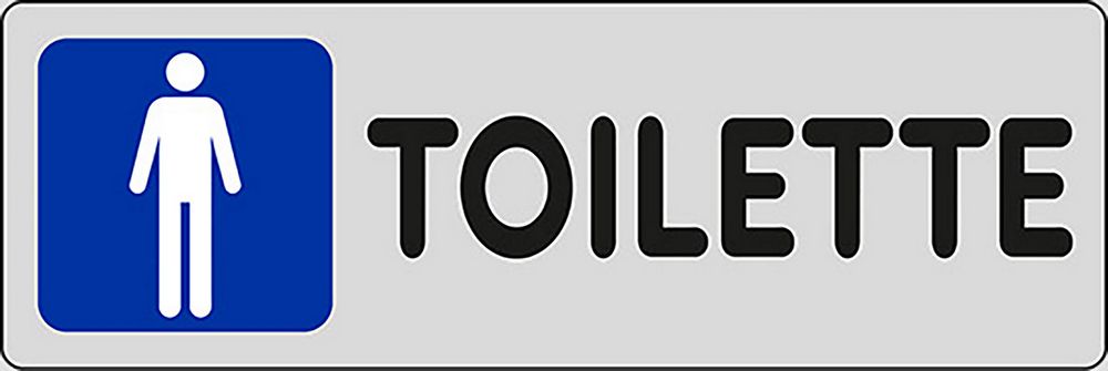 Adesivo Toilette uomini negozi uffici luoghi pubblici 15CMx5CM