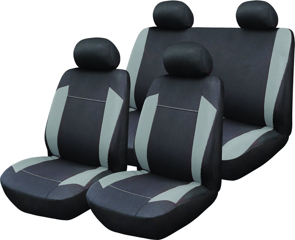 Alpha Set Completo Coprisedili auto universale grigio-nero