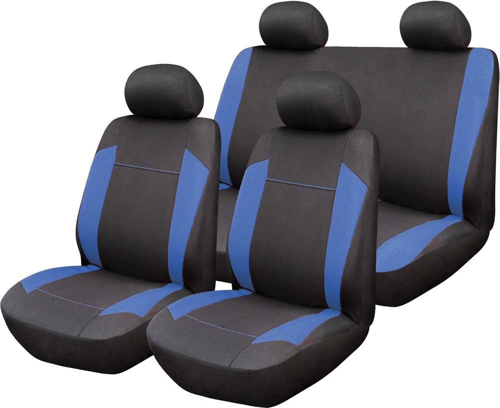 Alpha Set Completo Coprisedili auto universale blu-nero