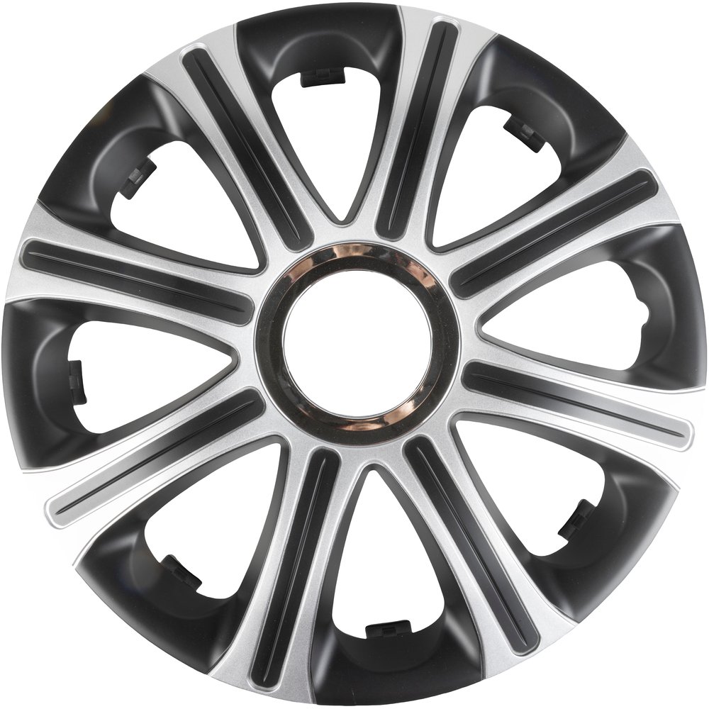 Borchie Modena ner/grig 14" set calotte auto in scatola