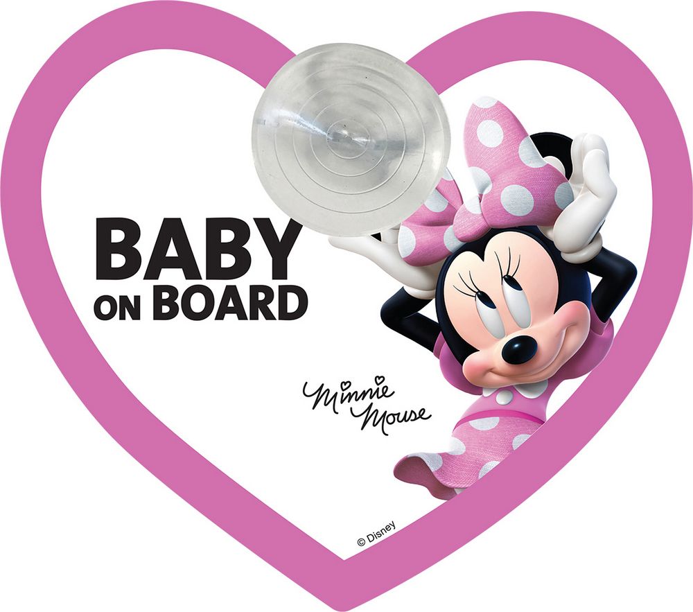 Cartello bimbo a bordo a ventosa con grafiche Disney Minnie Mouse