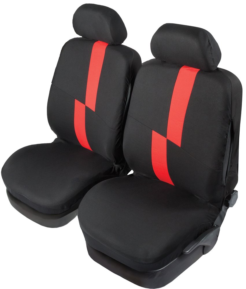 Coppia coprisedili anteriori auto Flash rosso adulto universale elastico