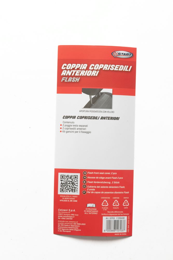 Coppia coprisedili anteriori auto Flash rosso adulto universale elastico - Image 6