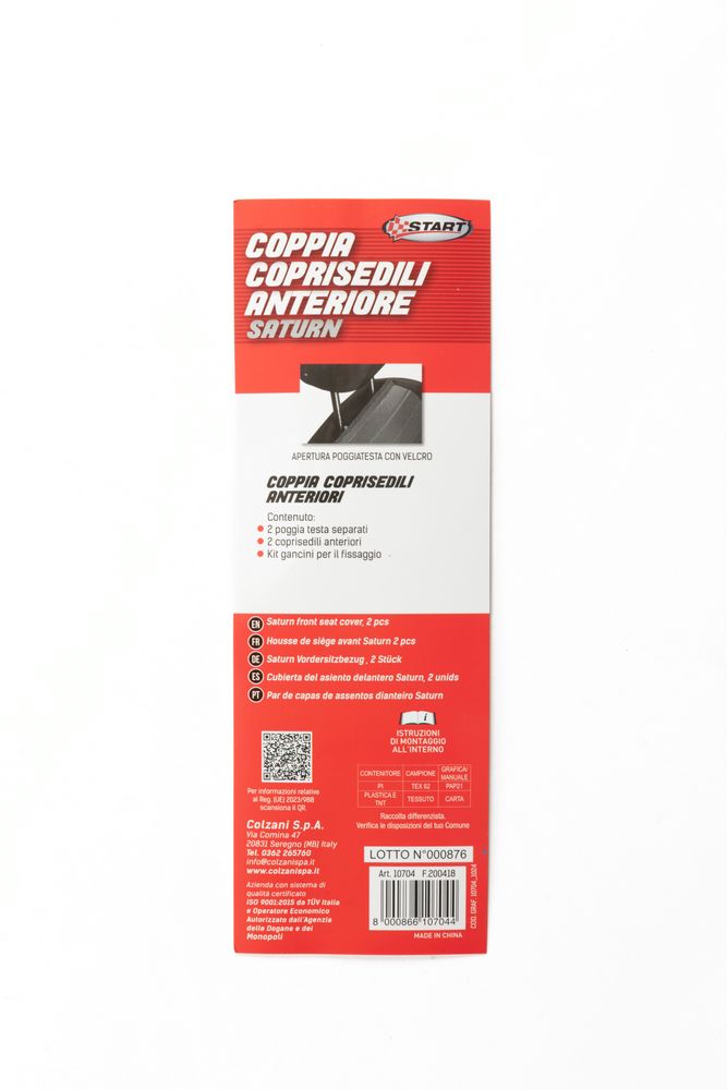 Coppia coprisedili anteriori Saturn auto universale airbag nero blu - Image 6