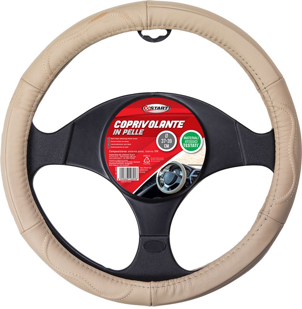 Coprivolante auto beige pelle adulto comodità sicurezza 37x39 protezione