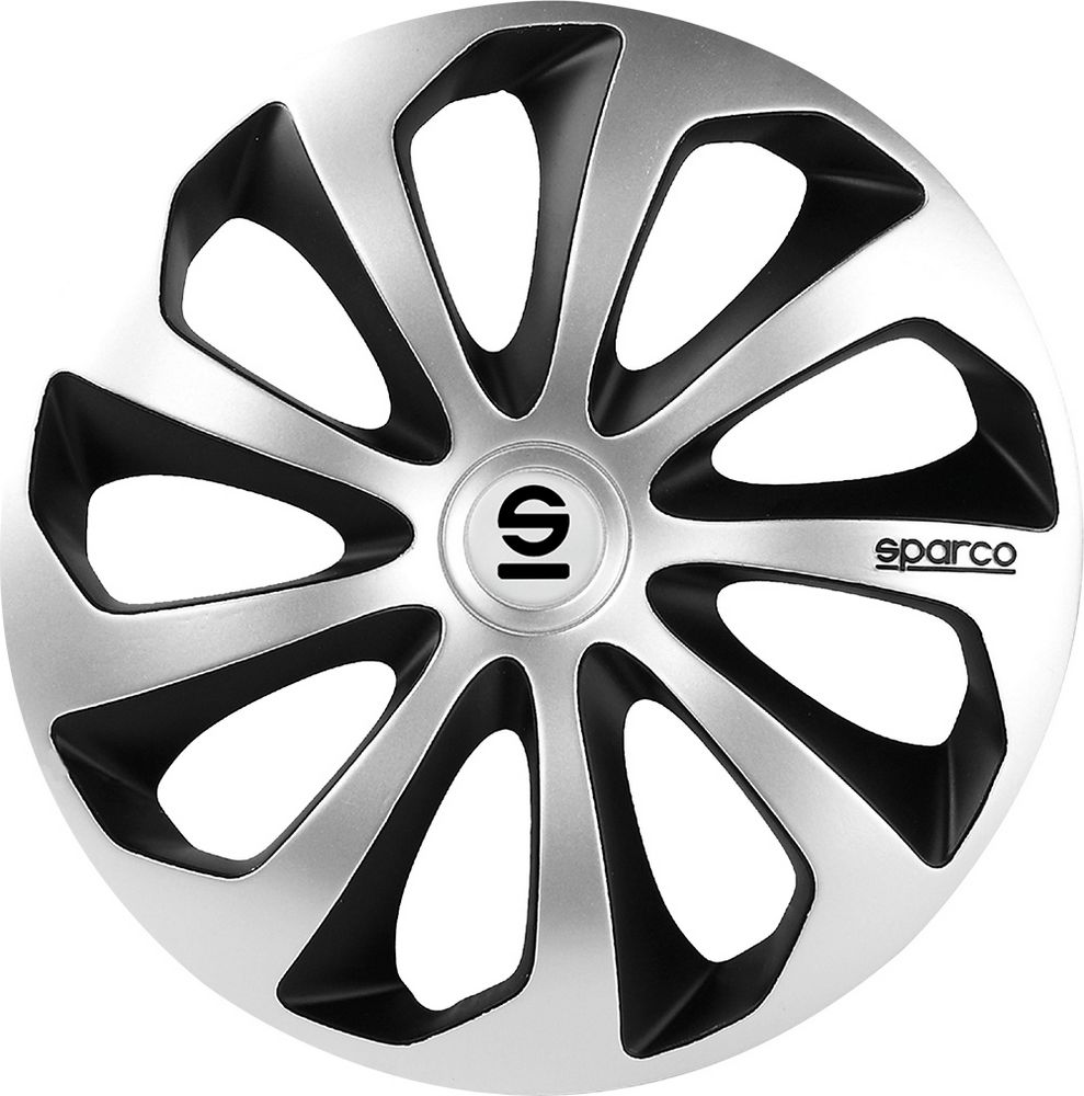 Borchie Set 4 copricerchi 14" pollici copriruota auto Lazio SPC1473SVBK argento nero