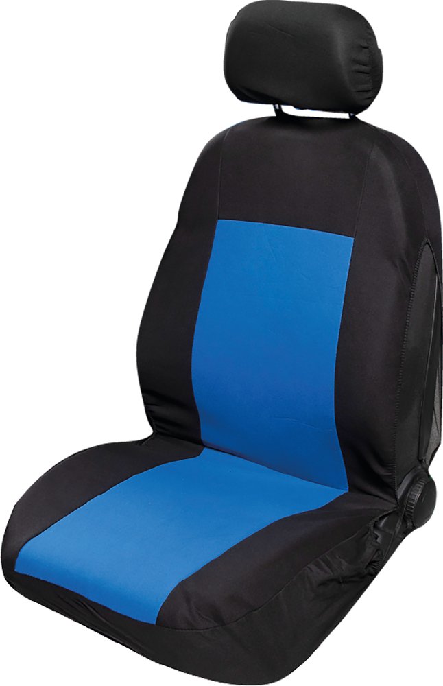 Coprisedile singolo anteriore auto Stretch nero/blu protezione sedile