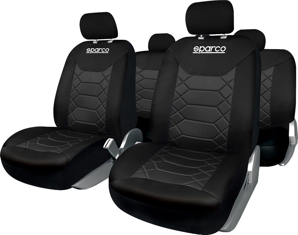 Set universale SPC1016 coprisedili auto completo nero nido d'ape