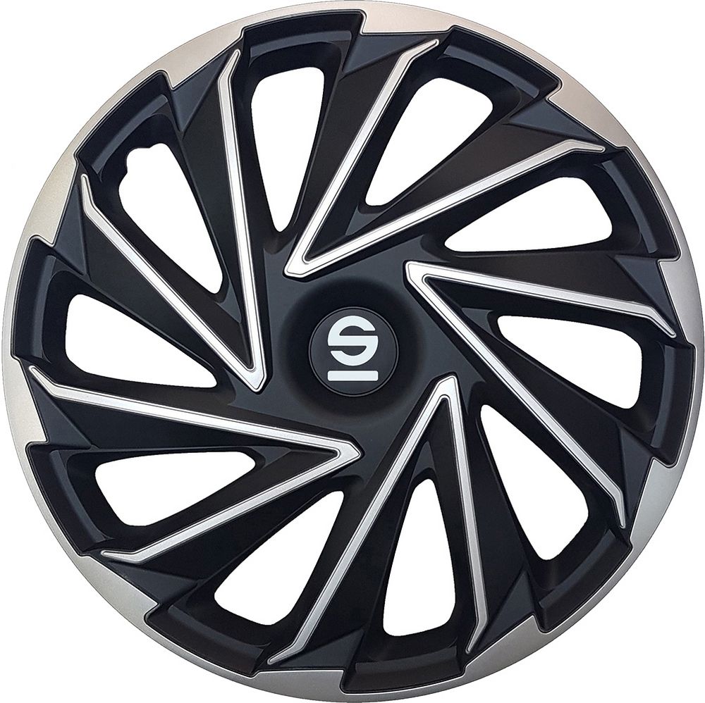 Borchie Set 4 copricerchi 15" pollici copriruota auto Varese SPC1580SVBK argento nero