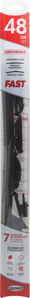 Spazzola tergicristallo singola Fast 48 cm - 19", per spazzole tradizionali e curve