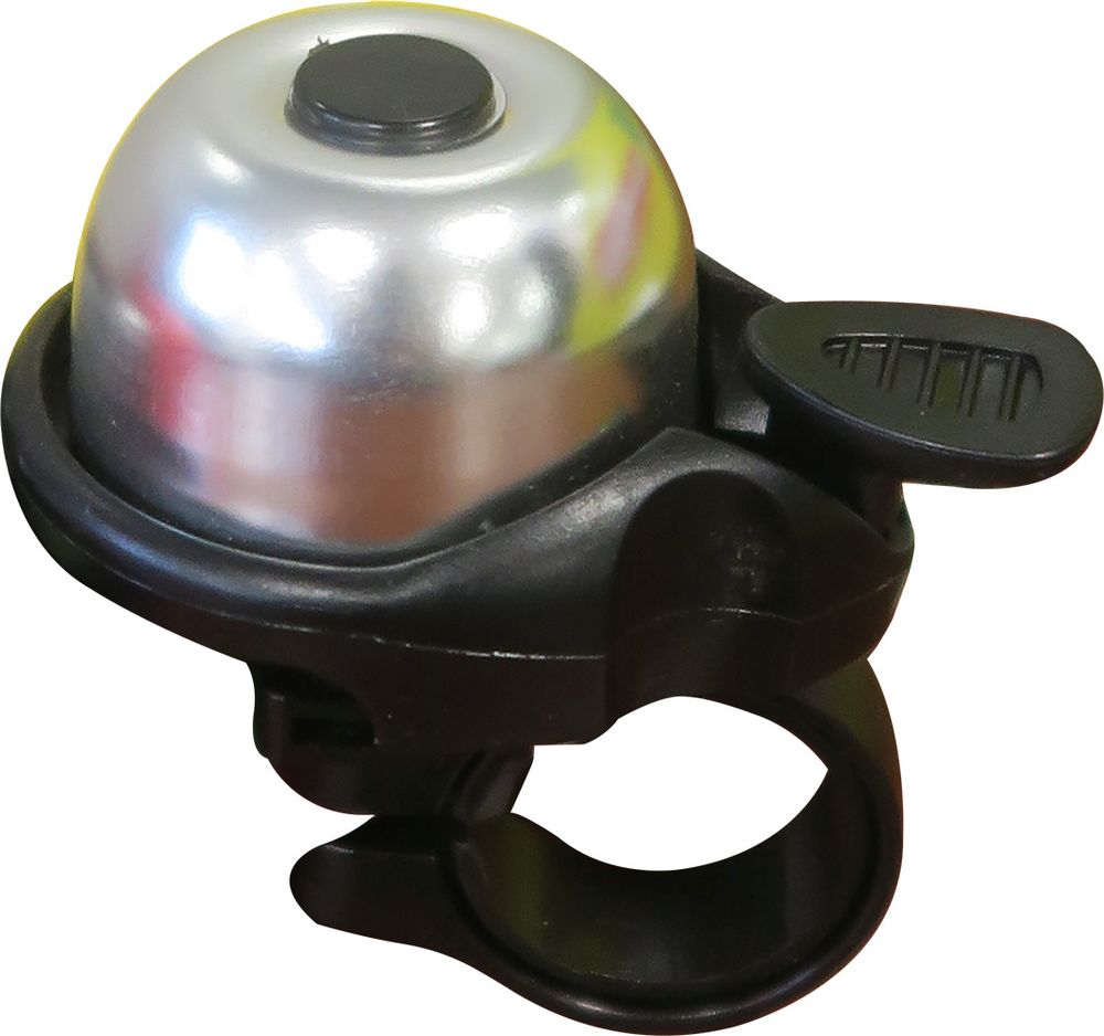 MIni campanello universale per bicicletta in acciaio di colore nero/silver