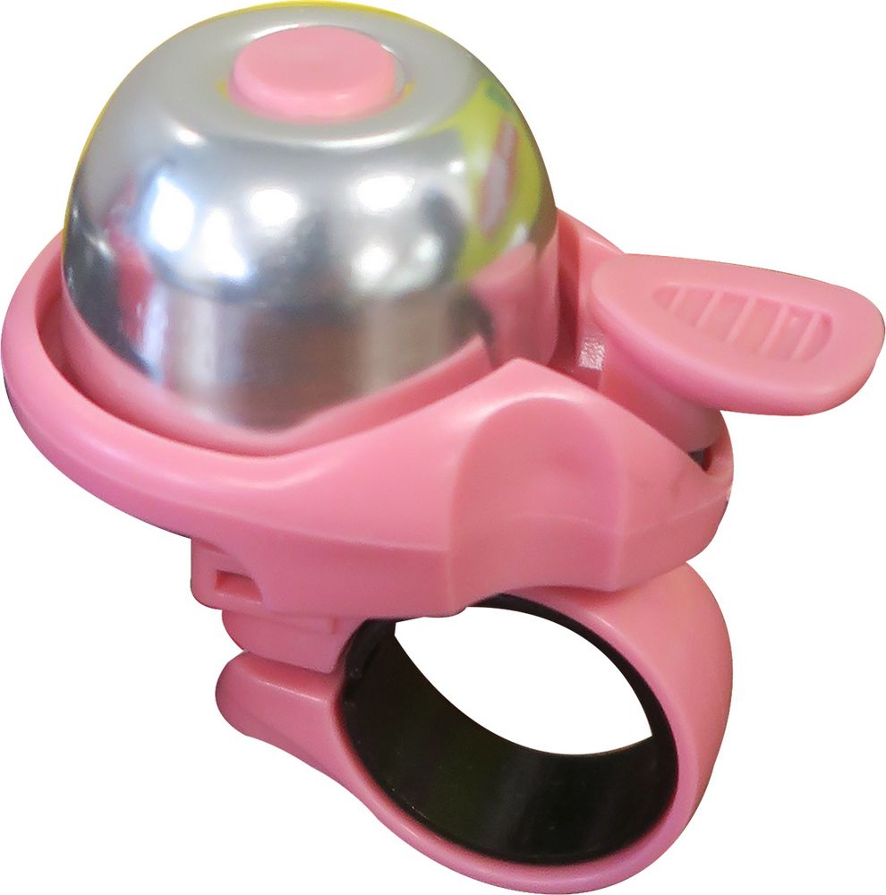 Mini campanello universale per bicicletta in acciaio di colore rosa/silver