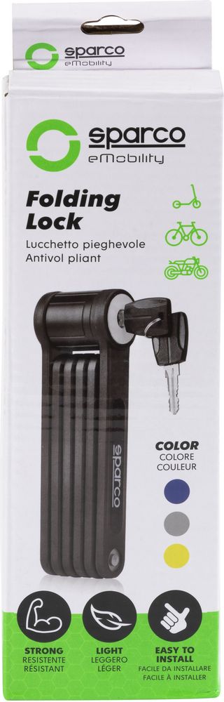 Lucchetto pieghevole per bicicletta giallo con combinazione Sparco - Image 5