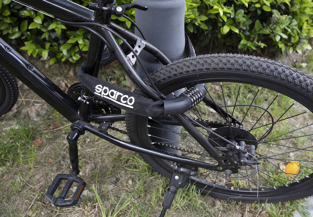 Lucchetto a catena per bicicletta nero con combinazione Sparco - Image 5