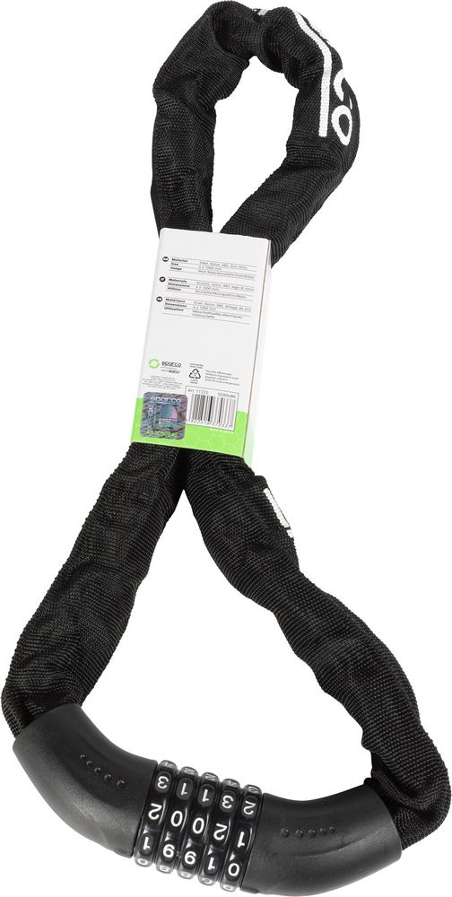 Lucchetto a catena per bicicletta nero con combinazione Sparco - Image 4