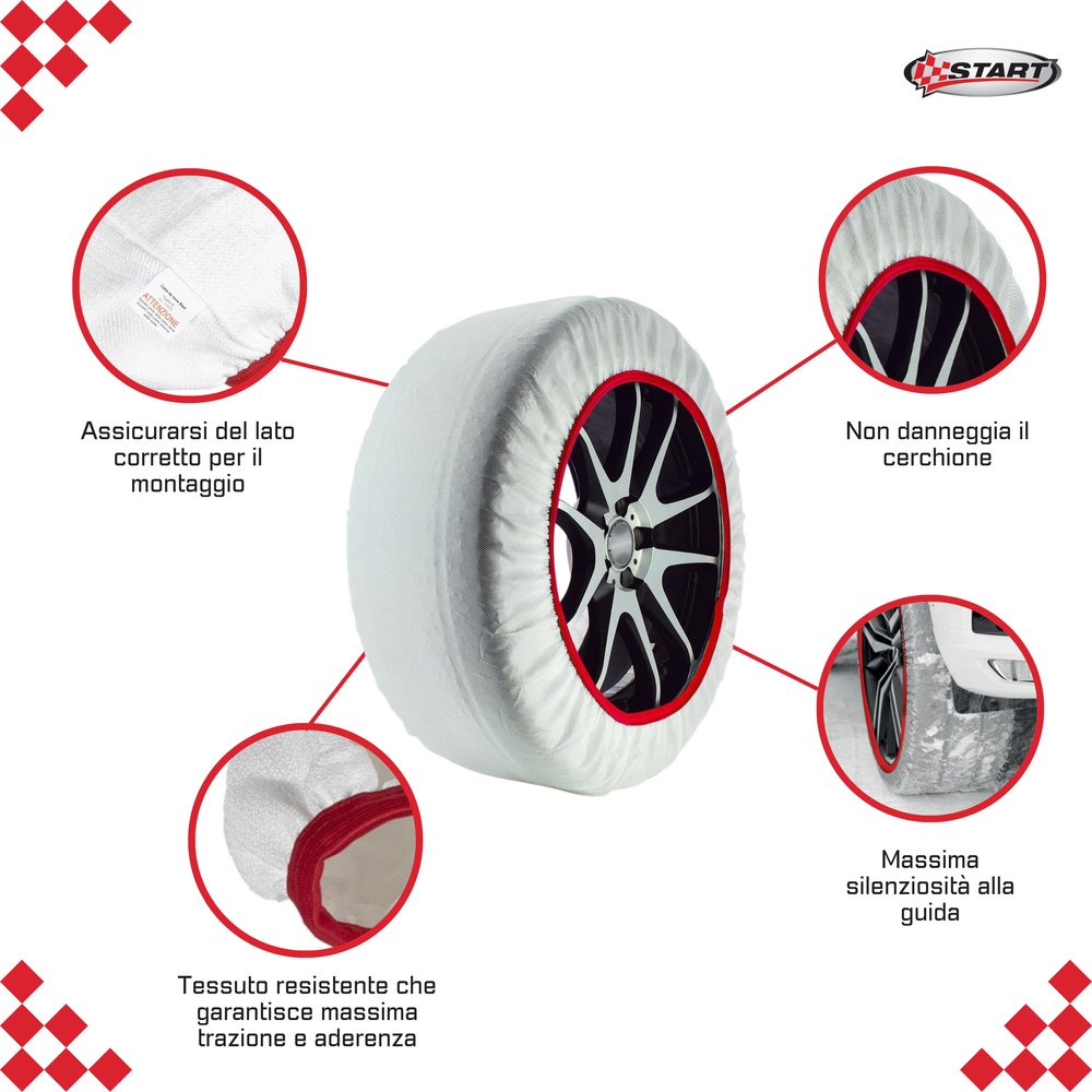 Calze da neve XL adatte per auto SUV e veicoli commerciali - Image 5