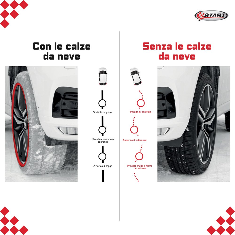 Calze da neve XL adatte per auto SUV e veicoli commerciali - Image 6