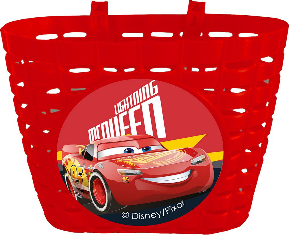 Cestino Disney Cars per bicicletta da bambino, in palstica di colore rosso
