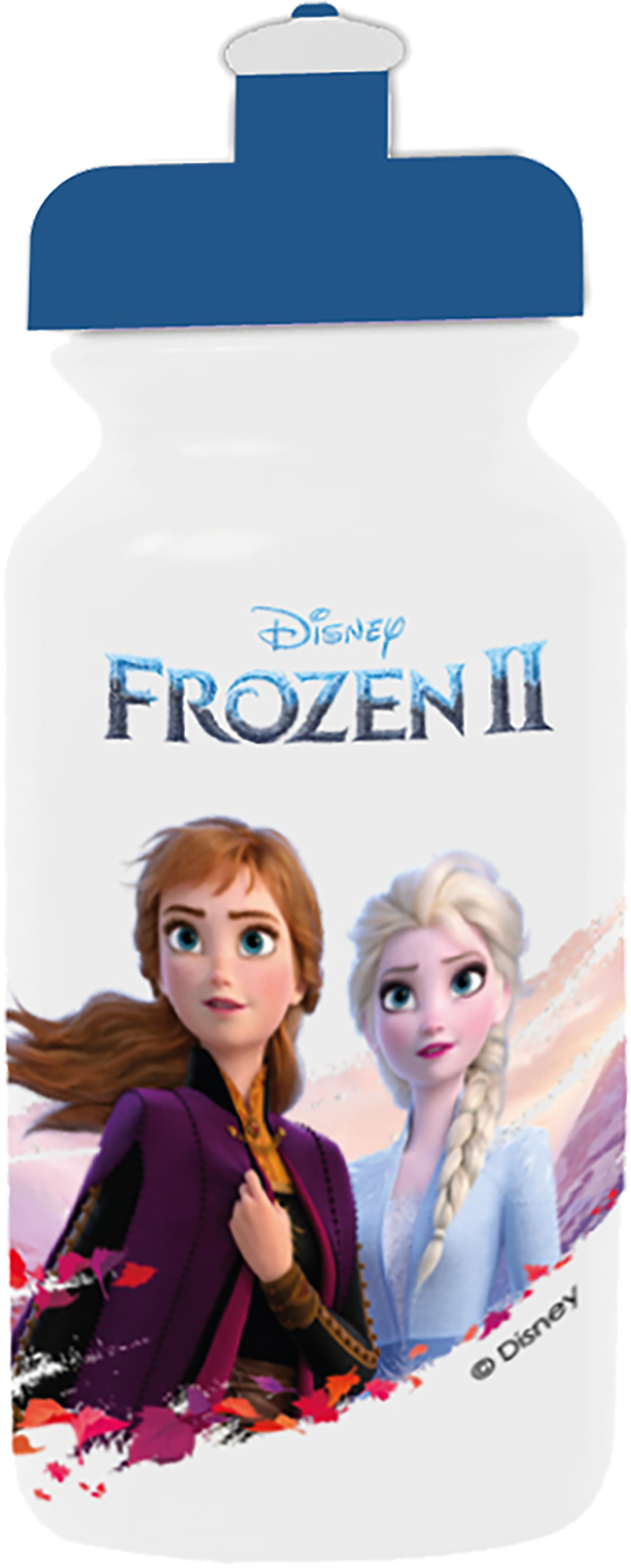 Borraccia azzurra per bambine in plastica Disney Frozen da 380 ml con chiusura antigoccia e banda antiscivolo
