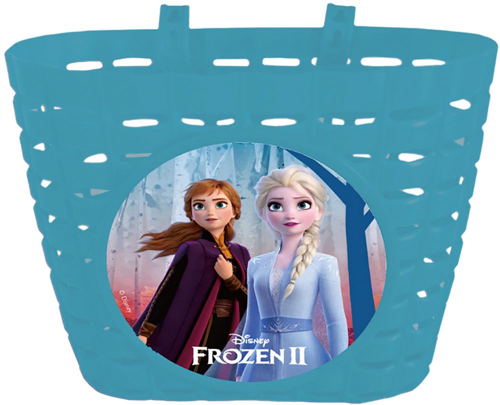 Cestino Disney Frozen per bicicletta da bambina, in palstica di colore azzurro