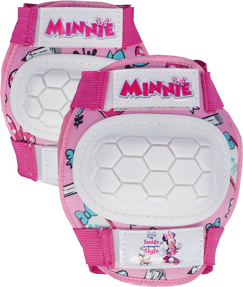 Kit con gomitiere e ginocchiere Disney Minnie Mouse da bambina. Taglia XS (3-6 anni)