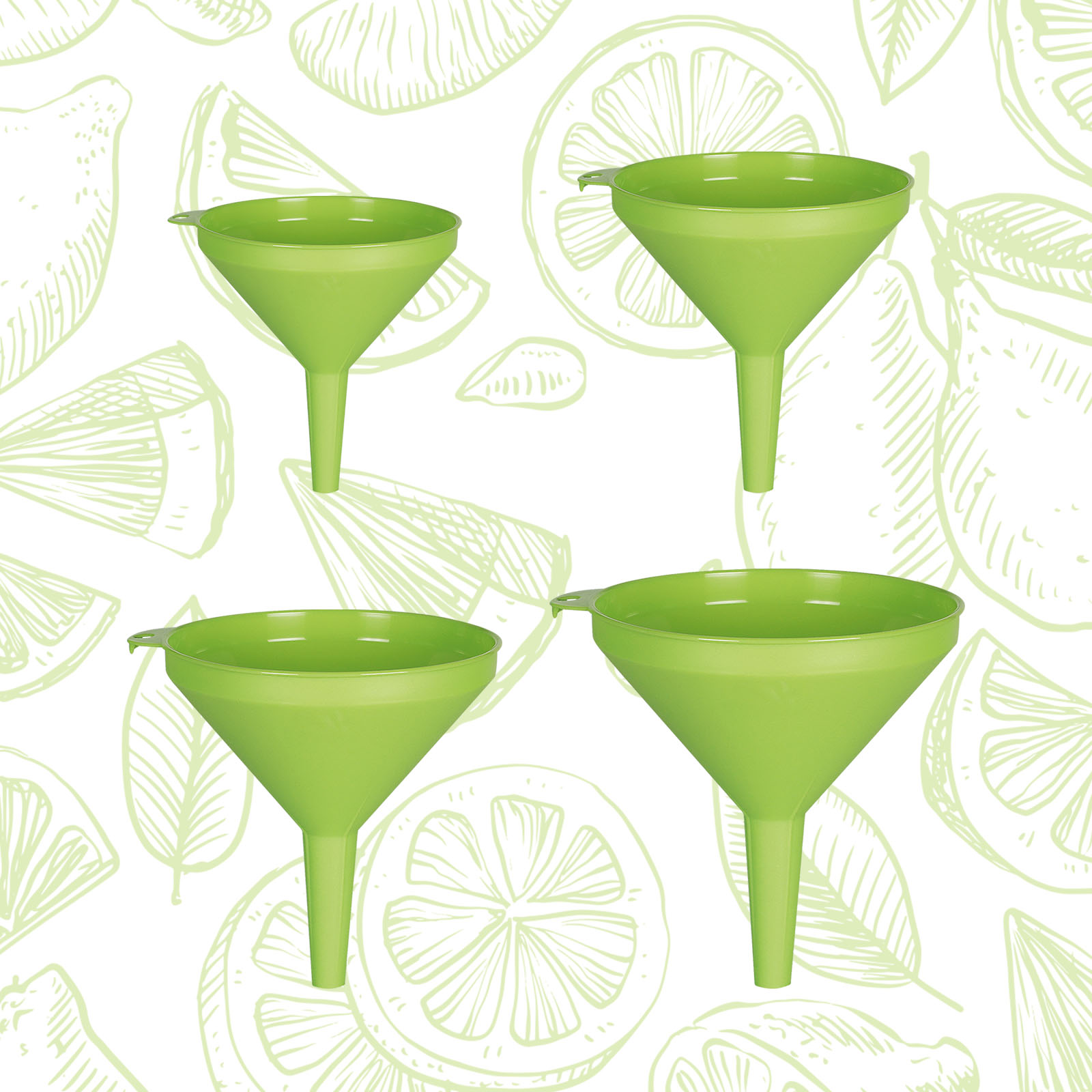 4 Imbuti cucina diametro cm 8 12 16 18, 100% Made in Italy, Verde