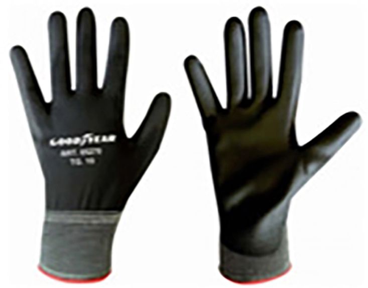 Goodyear guanti in poliestere e poliuretano taglia 8 colore nero, guanti da lavoro