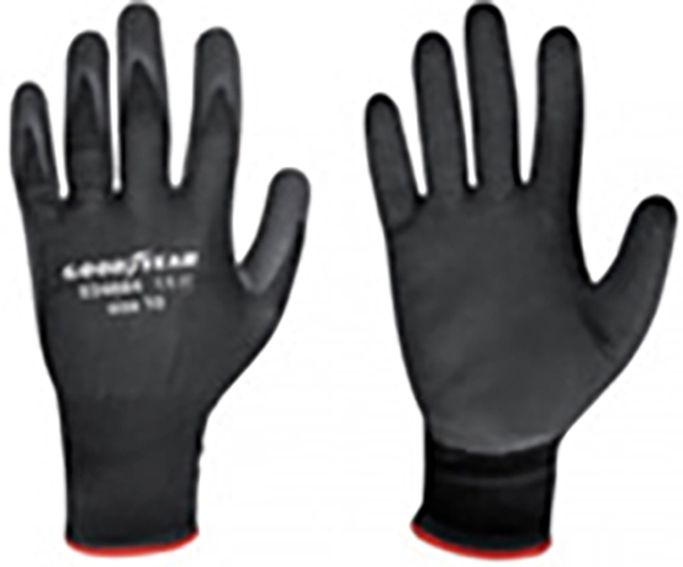 Goodyear guanti in PU e palmo in schiuma di lattice taglia 8 colore nero, guanti da lavoro