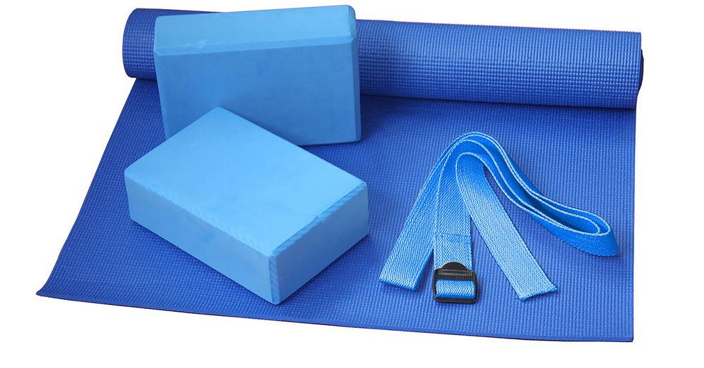 Set Yoga Completo con Materassino, Cinghie e Blocchi per Allenamento e Relax