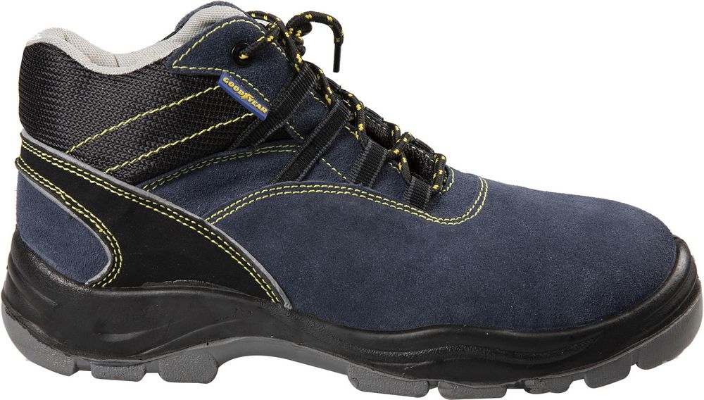 Goodyear Scarpe antinfortunistiche alte con metallo S1P in pelle scamosciata colore blu e nero taglia 45