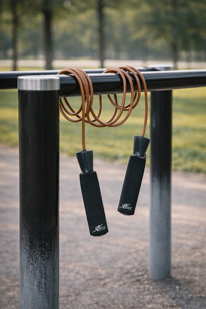 Corda da Salto in Cuoio con Pesi e Impugnature Neo per Allenamento - Image 3